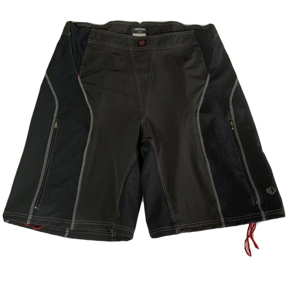 iq Pearl Izumi Shorts Cycling Mountain Bike Mens XL Non-Padded Black Grey Nylon - Picture 1 of 8